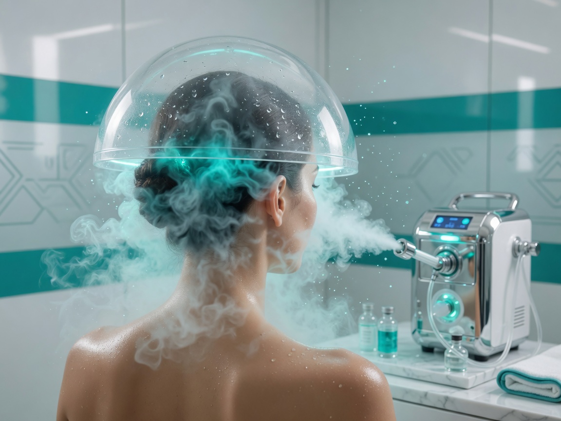 Oxygen facial cosmetology treatment